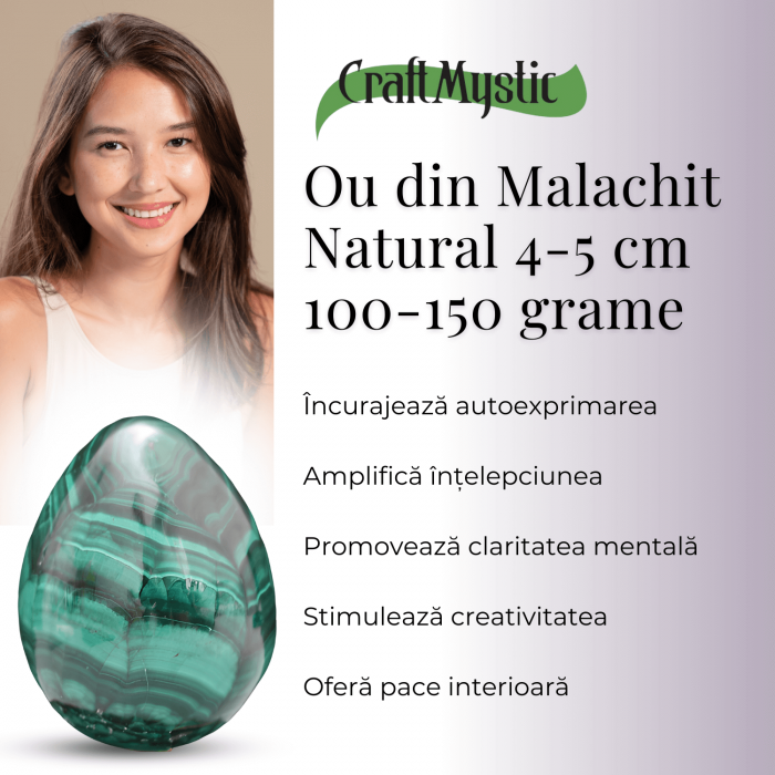 Ou din malachit natural 4-5 cm 100-150 grame - Elixirul Transformarii Spirituale [2]