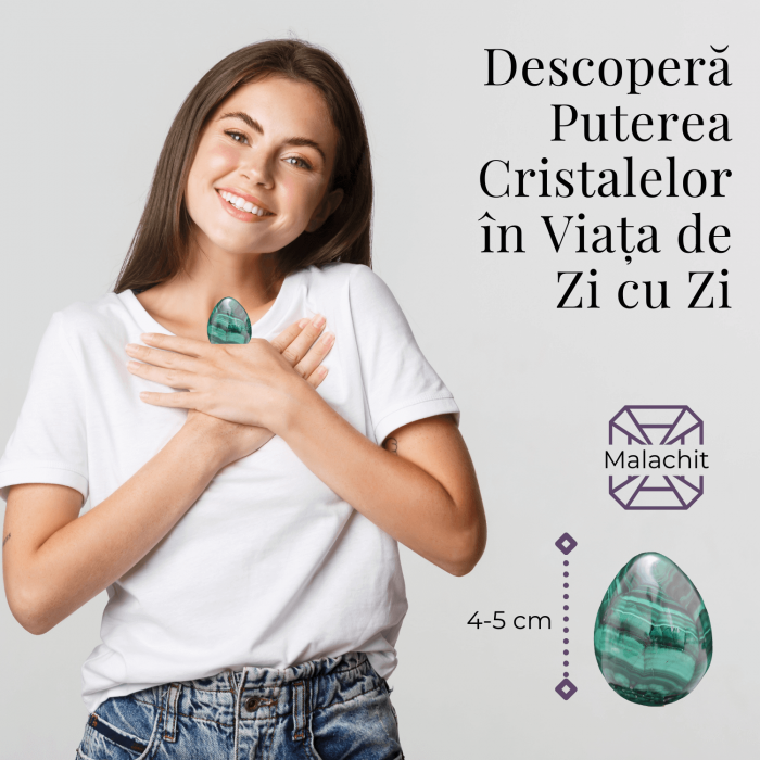Ou din malachit natural 4-5 cm 100-150 grame - Elixirul Transformarii Spirituale [3]