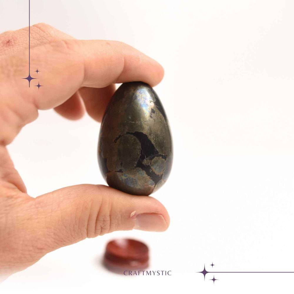 Ou Pirita 50mm cu Suport – Atrage Prosperitatea si Protectia Energetica [2]