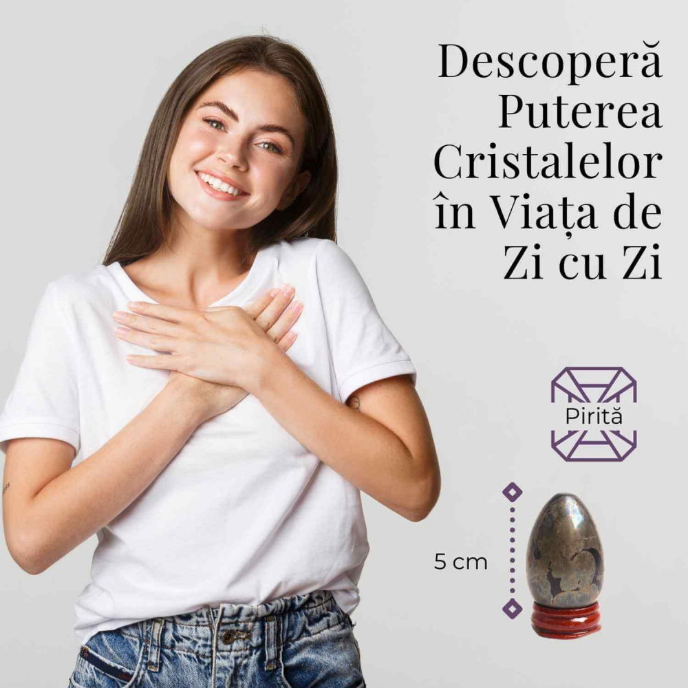 Ou Pirita 50mm cu Suport – Atrage Prosperitatea si Protectia Energetica [5]