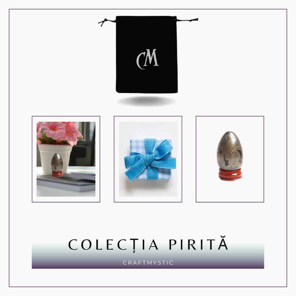 Ou Pirita 50mm cu Suport – Atrage Prosperitatea si Protectia Energetica [7]