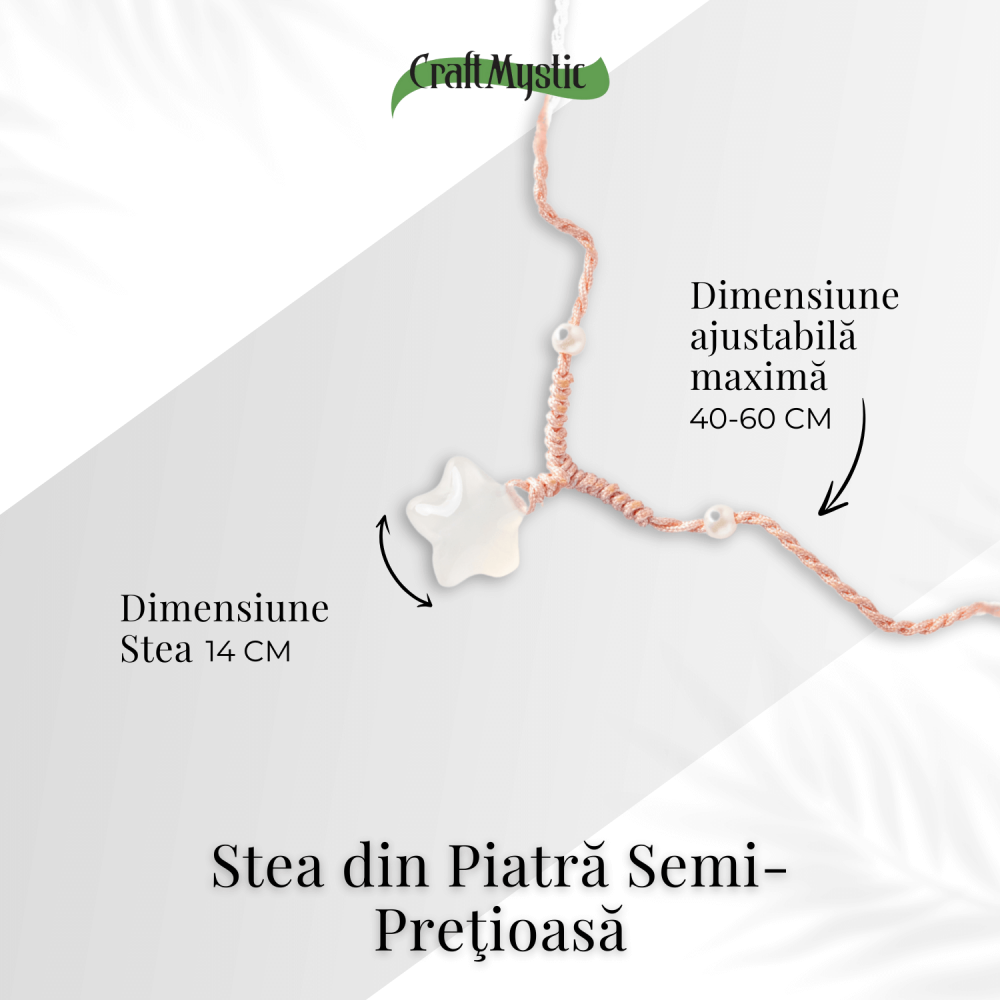Pace si Armonie – Colier Stea din Agat Alb Natural [4]