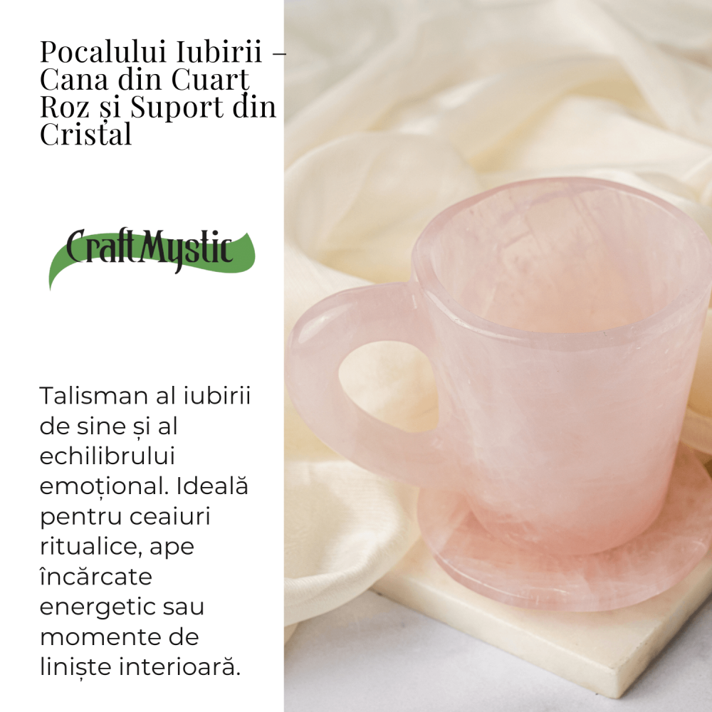Pocalul Iubirii – Cana din Cuart Roz si Suport din Cristal [3]