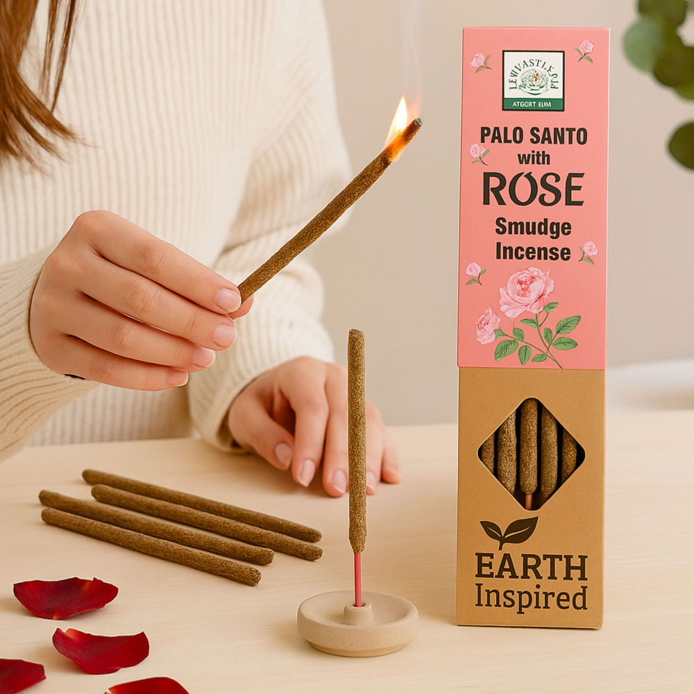 Betisoare Palo Santo cu Trandafir – Smudge Incense Earth Inspired [3]