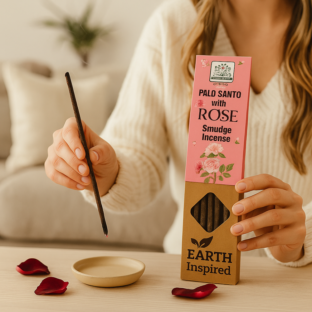 Betisoare Palo Santo cu Trandafir – Smudge Incense Earth Inspired [2]
