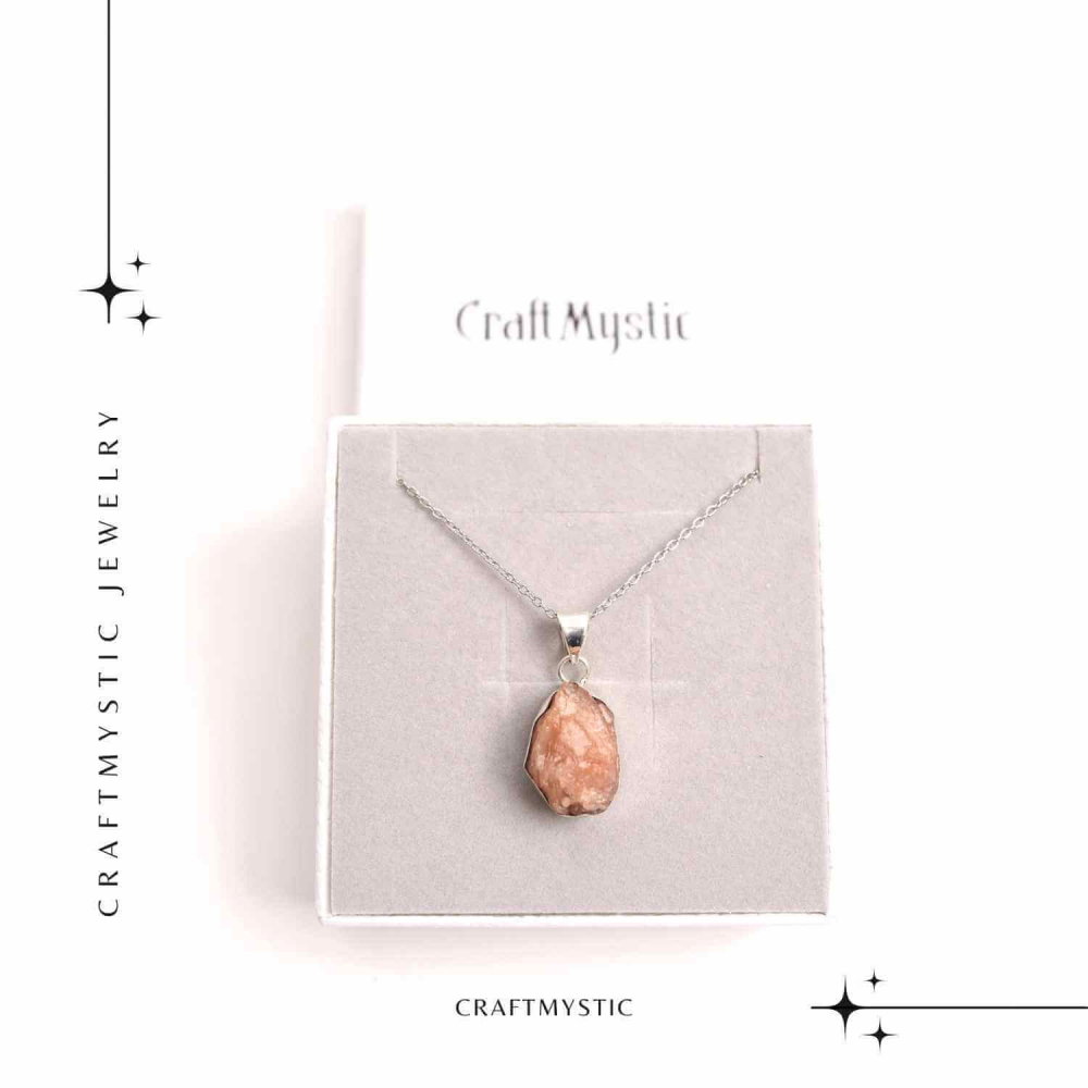 Colier Argint 925 cu Piatra Soarelui Brut - Energie Pozitiva [7]