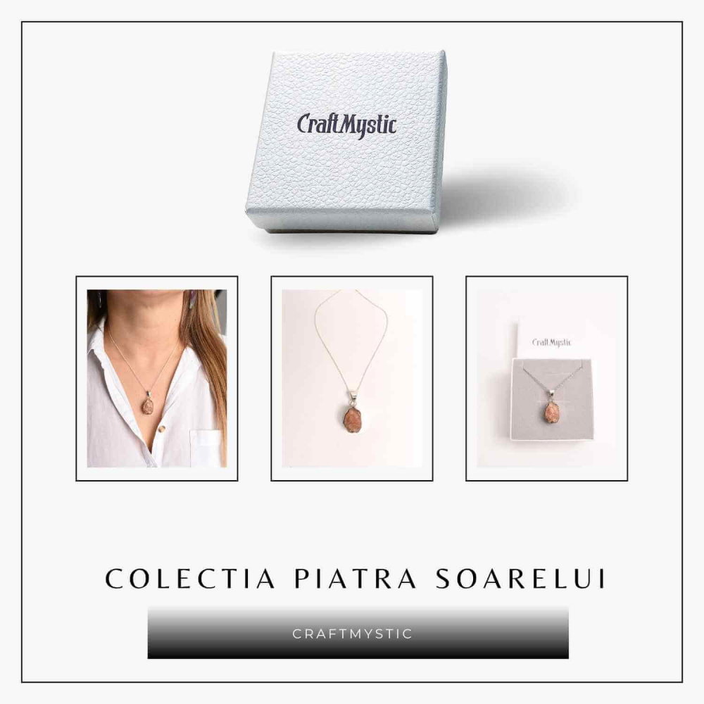 Colier Argint 925 cu Piatra Soarelui Brut - Energie Pozitiva [6]