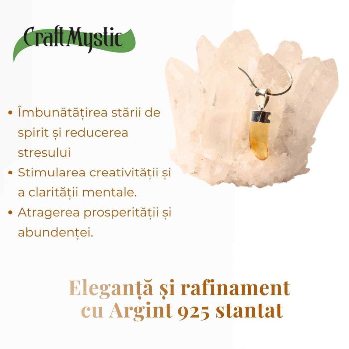 Pandantiv Argint cu Citrin - Energia si Stralucirea Naturii, 24mm [8]