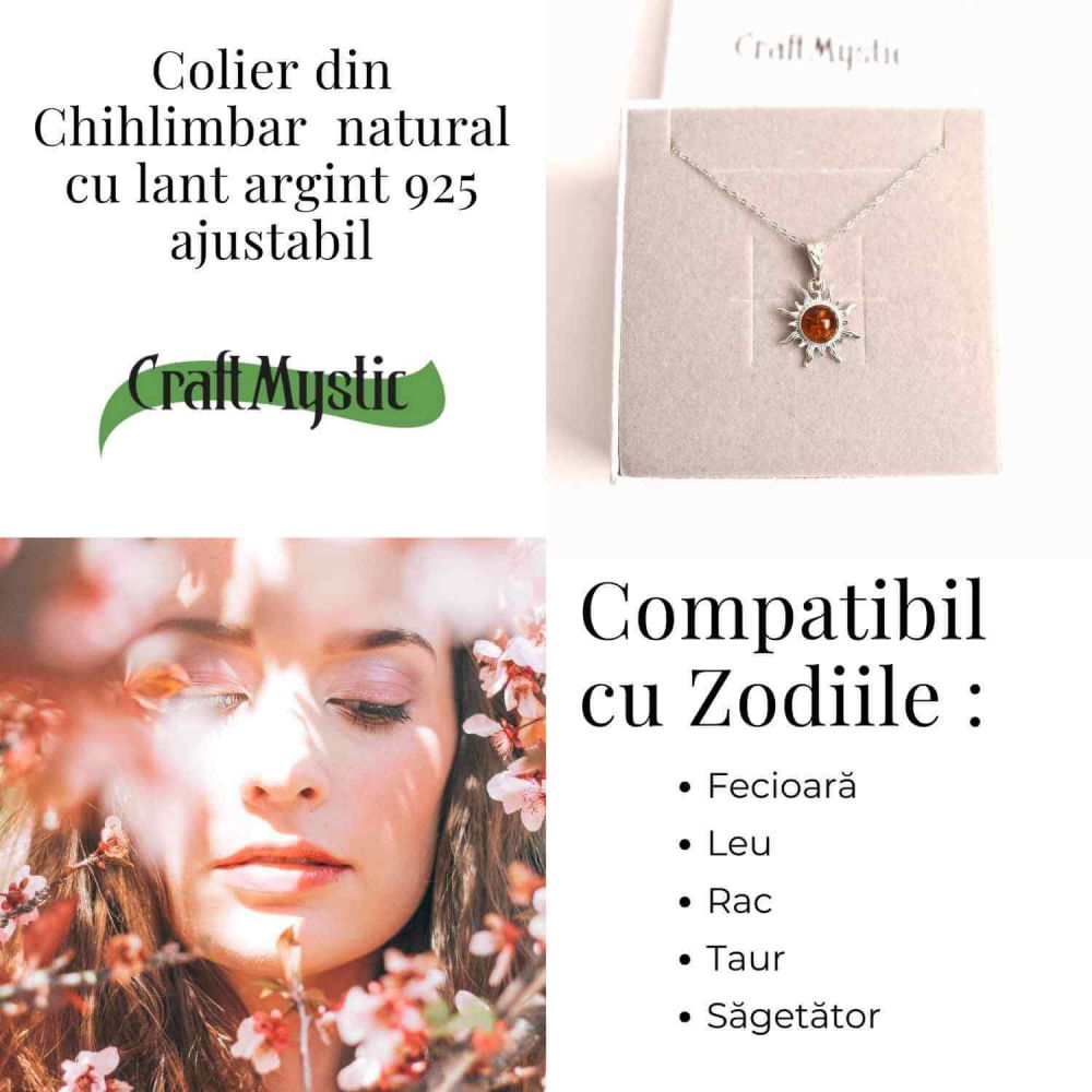 Colier argint 925 cu chihlimbar natural pentru echilibru si stil [5]