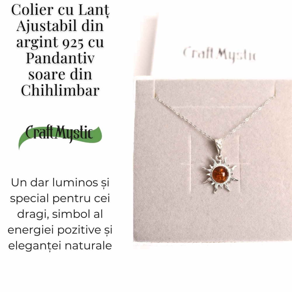 Colier argint 925 cu chihlimbar natural pentru echilibru si stil [3]