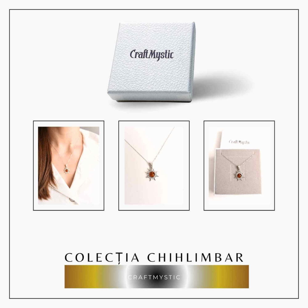 Colier argint 925 cu chihlimbar natural pentru echilibru si stil [8]