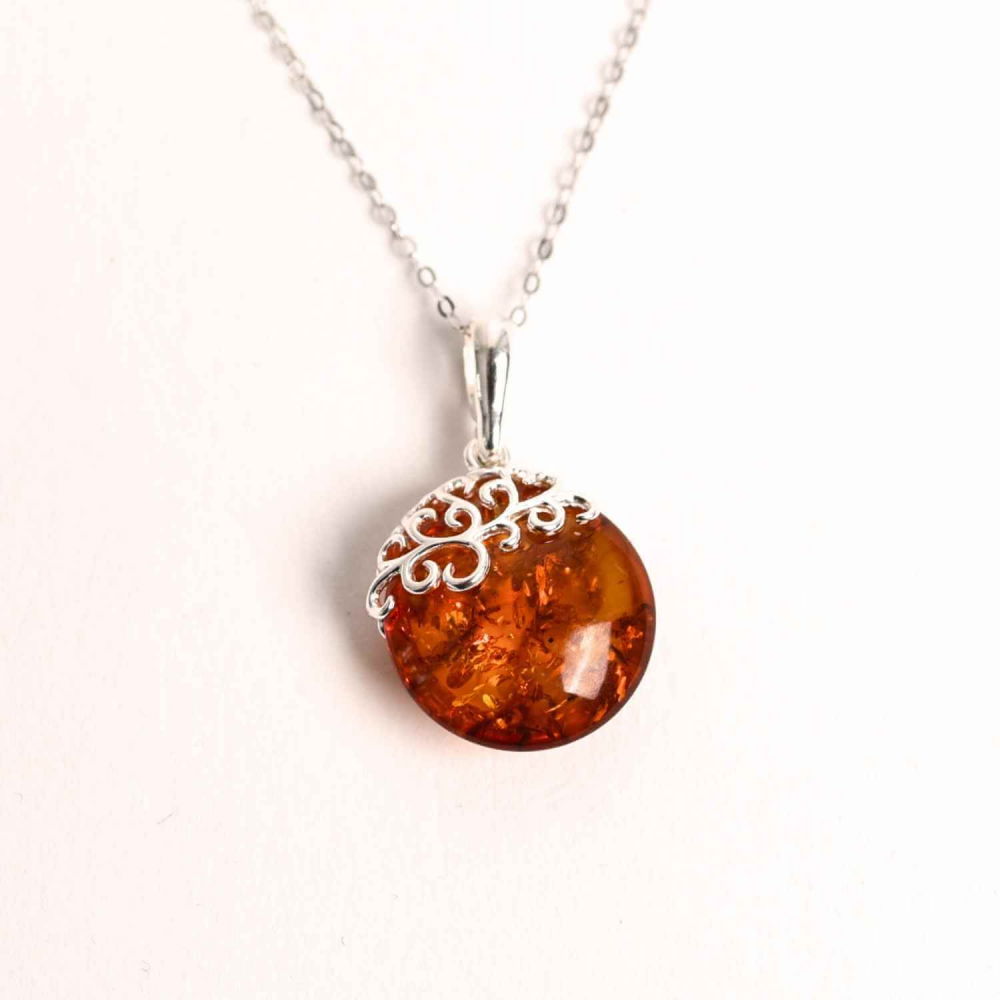 Colier argint 925 cu chihlimbar natural - eleganta si protectie [9]