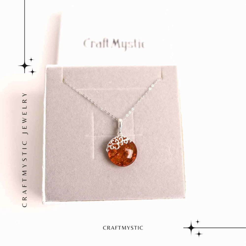 Colier argint 925 cu chihlimbar natural - eleganta si protectie [8]