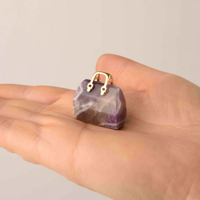 Pandantive 2.5 cm din piatra naturala, in forma de geanta - Accesorii din piatra pentru realizarea de bijuterii, cercei, colier [3]