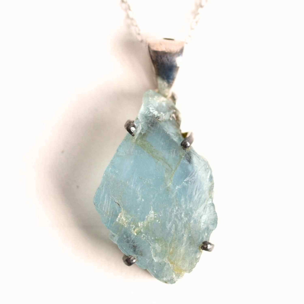 Colier Argint 925 cu Acvamarin Brut 5.68 gr- Liniste Interioara si Claritate [1]