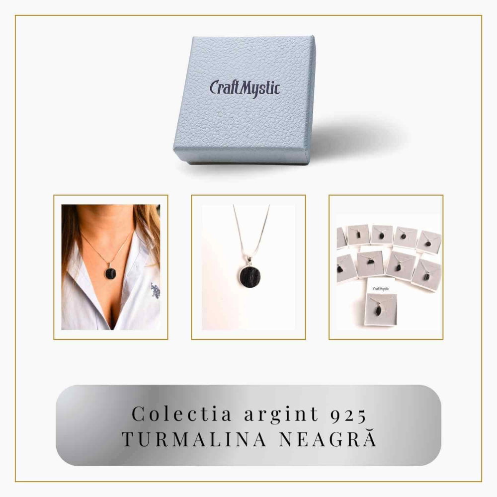 Colier din argint 925 cu turmalina neagra bruta – Protectie si echilibru [10]