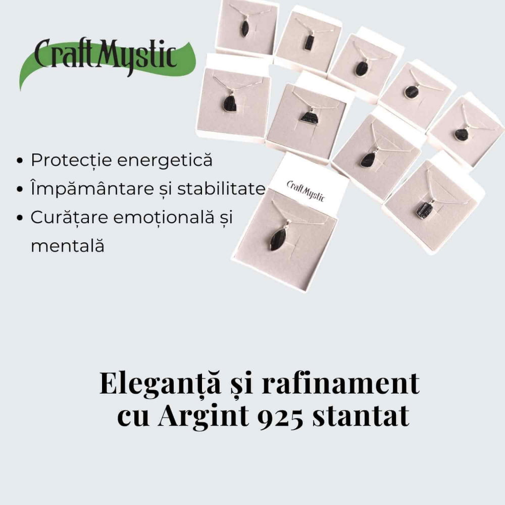 Colier din argint 925 cu turmalina neagra bruta – Protectie si echilibru [3]