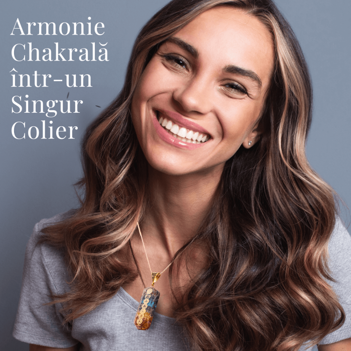 Pandantiv orgonic cu Cristale si Simbolurile Chakrelor lucrat manual [8]