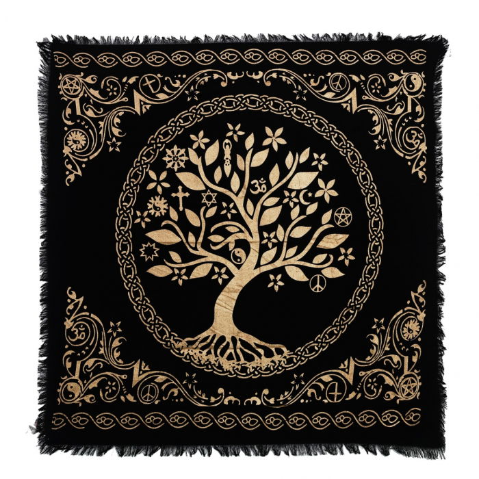 Panza Sacra pentru altar magic - Design Tree of Life Arborele Vietii - Vrajitorie Tarot Wiccani Spiritualitate - Copie - Copie [1]