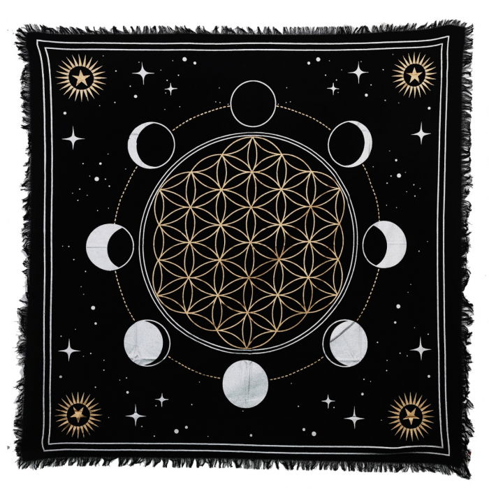 Panza Sacra pentru altar magic - Design Moon Phases - Vrajitorie Tarot Wiccani Spiritualitate - Copie [1]
