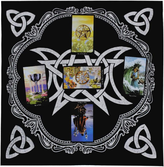 Panza sacra pentru altar magic - Design unic Pentagram Argintiu - Vrajitorie Tarot Wiccani Spiritualitate [3]