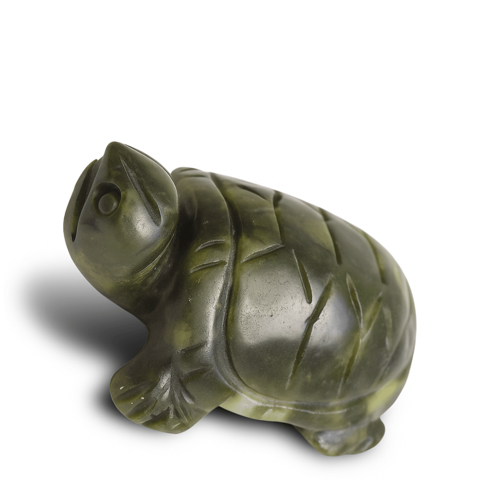 Paznica echilibrului – Testoasa din Jad Serpentin pentru Vitalitate si Liniste Interioara 8 cm lungime [1]