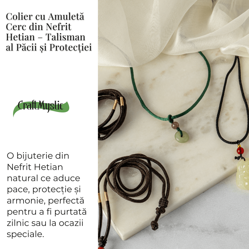 Echilibru si Protectie – Colier cu Nefrit Hetian (Jad Hetian) Natural [3]