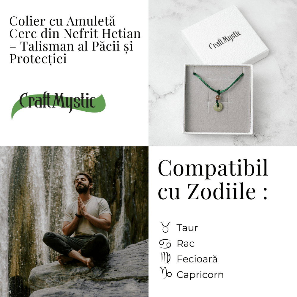 Echilibru si Protectie – Colier cu Nefrit Hetian (Jad Hetian) Natural [5]