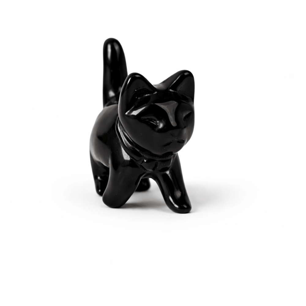 Figurina Pisica din Obsidian Negru – Protectie, Intuitie si Eleganta Mystica [1]