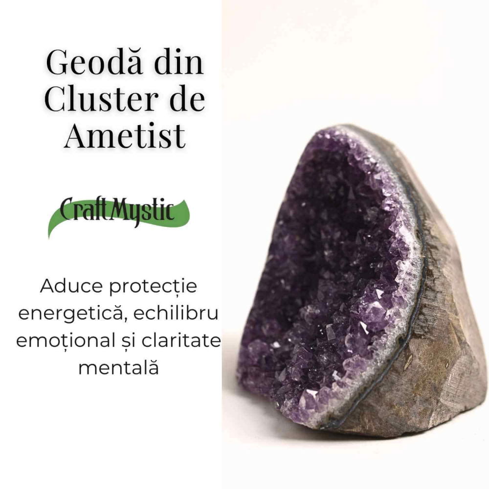 Geoda de ametist natural, taiata manual – Protectie si echilibru [30]