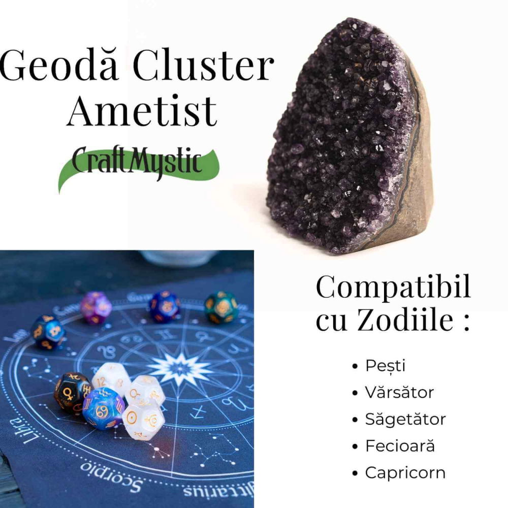 Geoda de ametist natural, taiata manual – Protectie si echilibru [4]