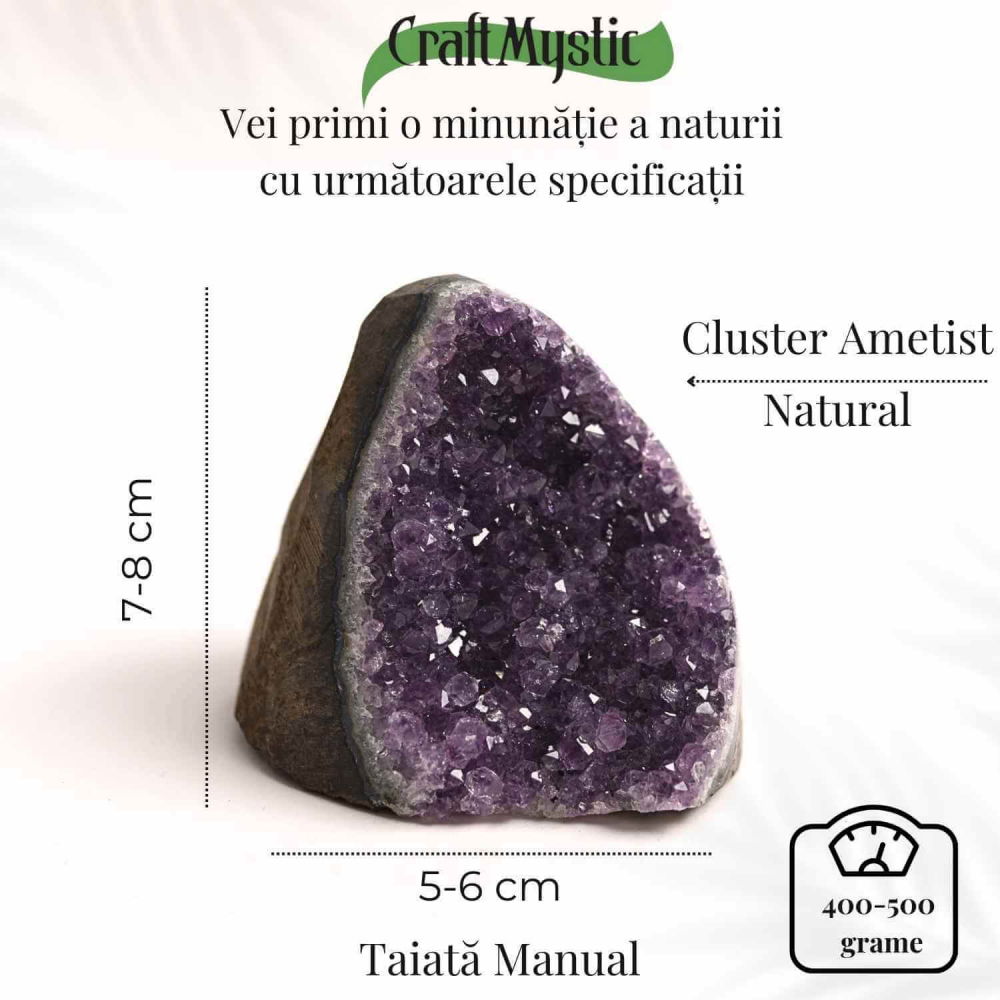 Geoda de ametist natural, taiata manual – Protectie si echilibru [33]