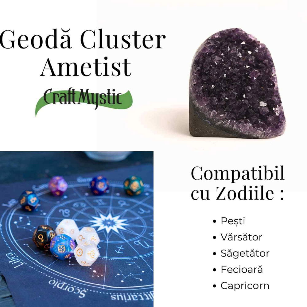 Geoda de ametist natural, taiata manual – Protectie si echilibru [10]