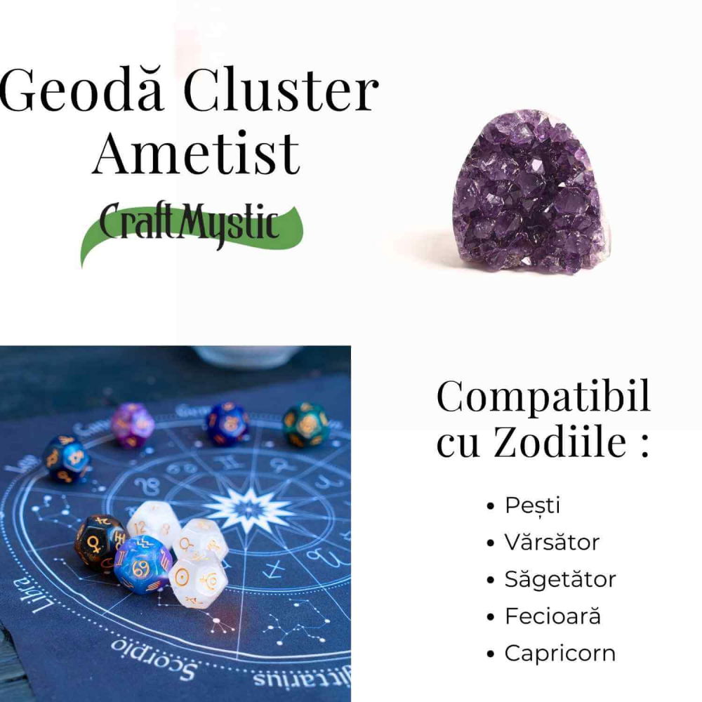 Geoda de ametist natural, taiata manual – Protectie si echilibru [7]