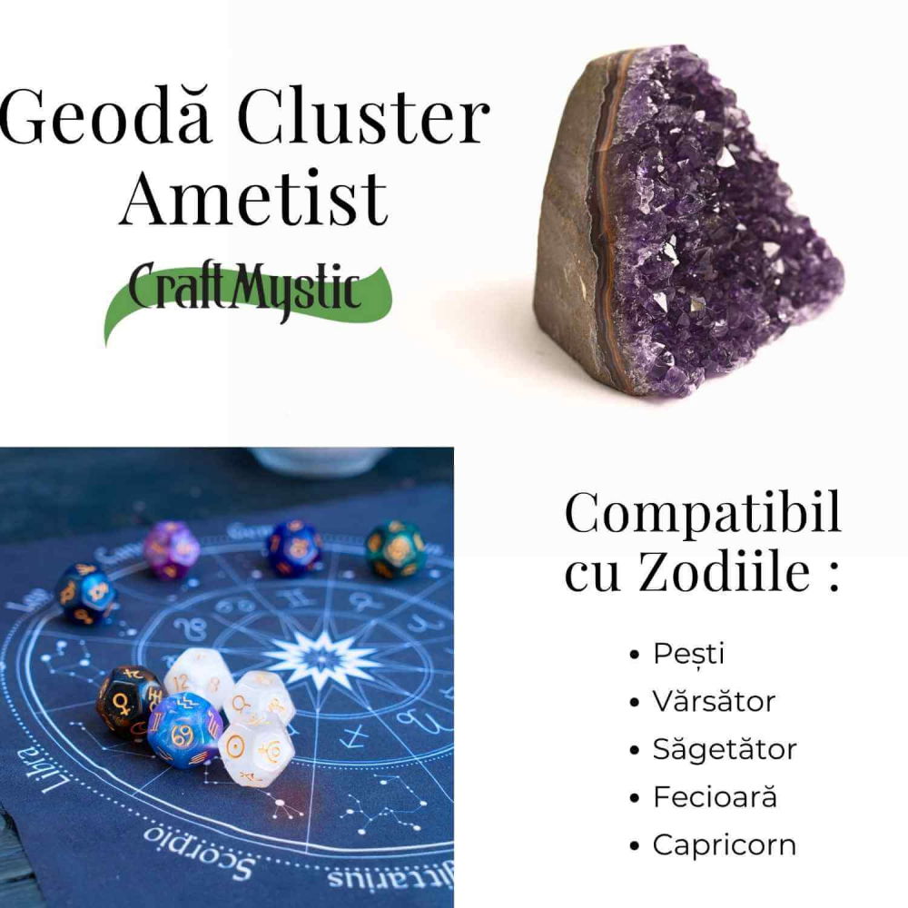 Geoda de ametist natural, taiata manual – Protectie si echilibru [5]