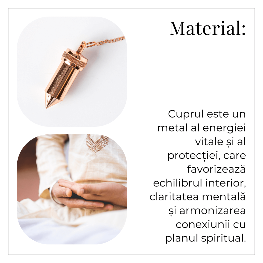 Pendul Cupru Hexagonal cu Filet – Protectie si Claritate Energetica [6]