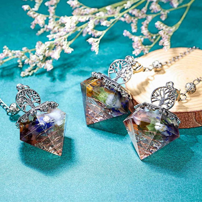 Pendul orgonic cu cristale vindecatoare 7 chakra pentru meditatie si energie pozitiva [5]