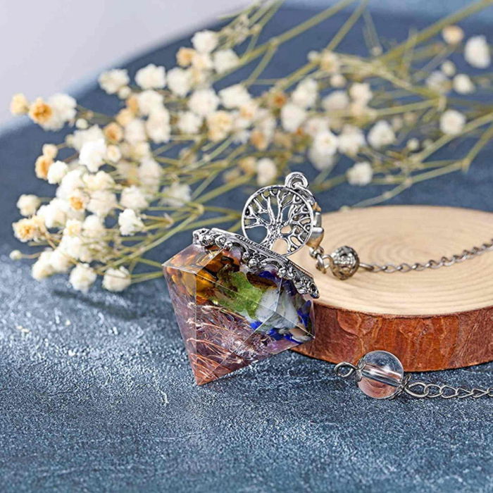 Pendul orgonic cu cristale vindecatoare 7 chakra pentru meditatie si energie pozitiva [6]