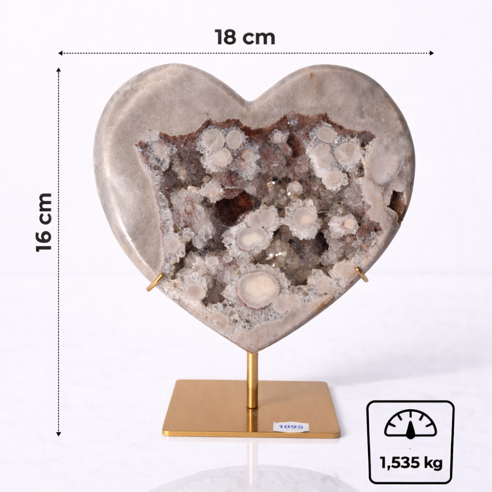 Inima din Agat Pink Ametist cu Geoda naturala – piesa unicat sculptata manual Brazilia 1.535 kg [3]