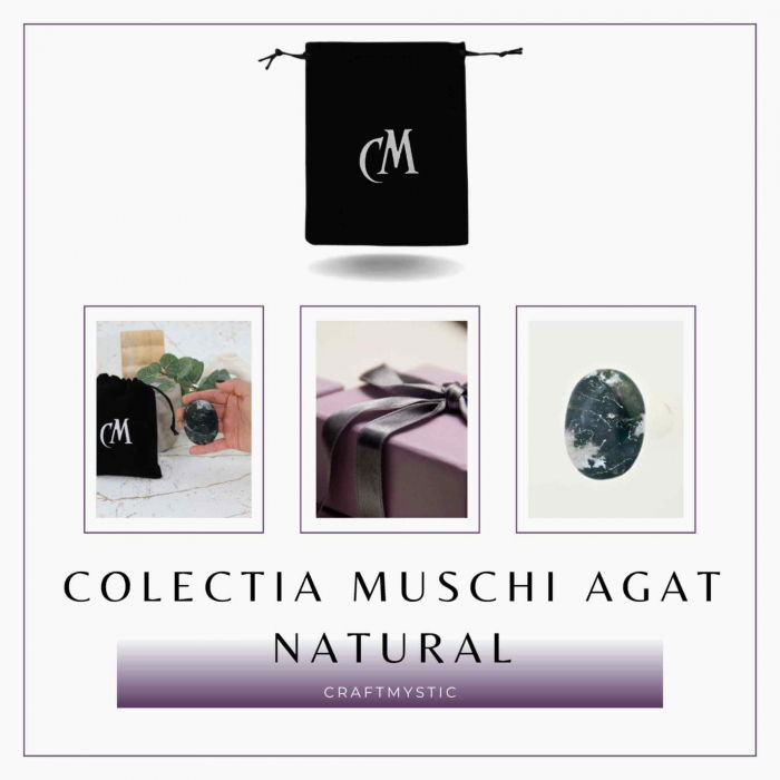 Piatra de Buzunar din Agat Muschi Natural - Promoveaza Echilibrul și Vindecarea Emoționala [7]