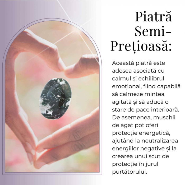 Piatra de Buzunar din Agat Muschi Natural - Promoveaza Echilibrul și Vindecarea Emoționala [2]