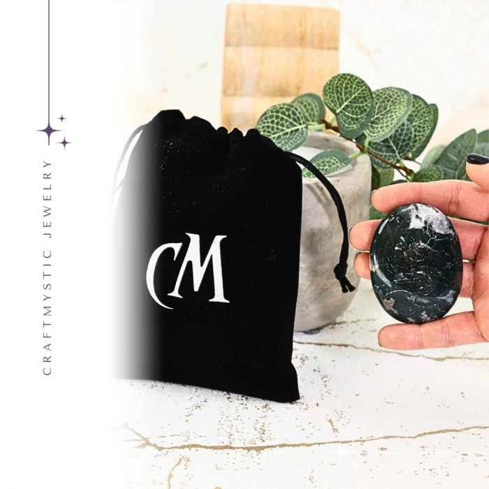 Piatra de Buzunar din Agat Muschi Natural - Promoveaza Echilibrul și Vindecarea Emoționala [8]