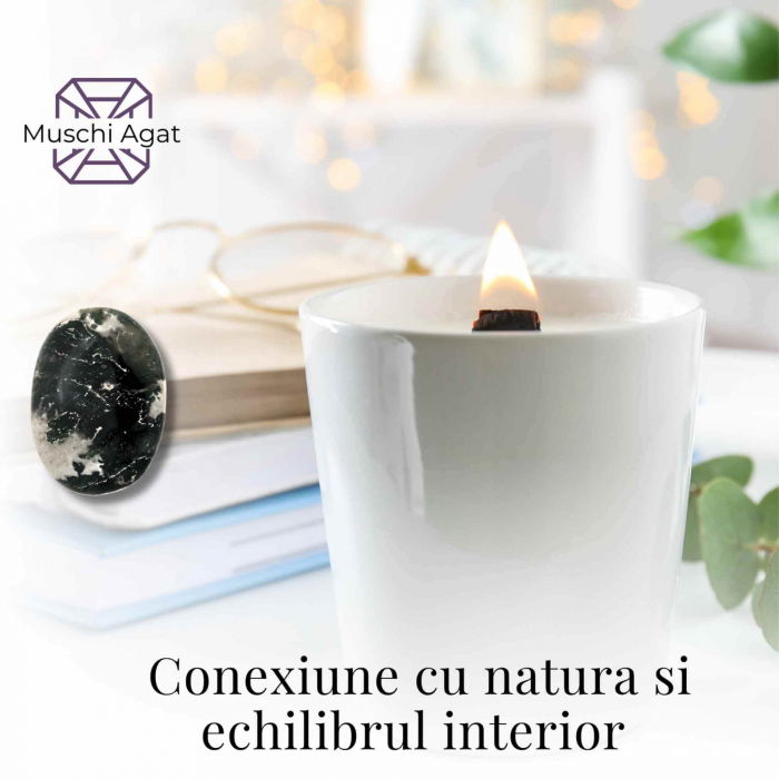 Piatra de Buzunar din Agat Muschi Natural - Promoveaza Echilibrul și Vindecarea Emoționala [5]