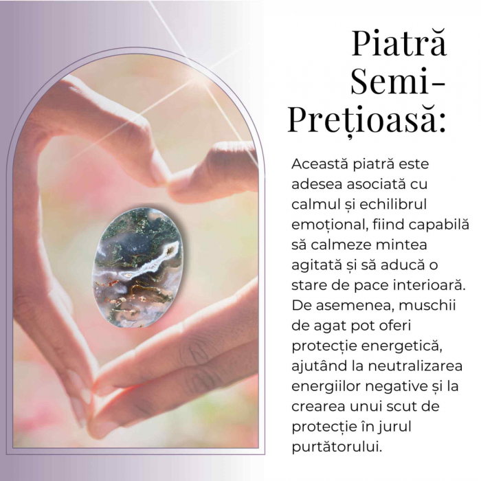 Piatra de Buzunar din Agat Muschi Druzy Natural - Promoveaza Vindecarea și Echilibrul [4]