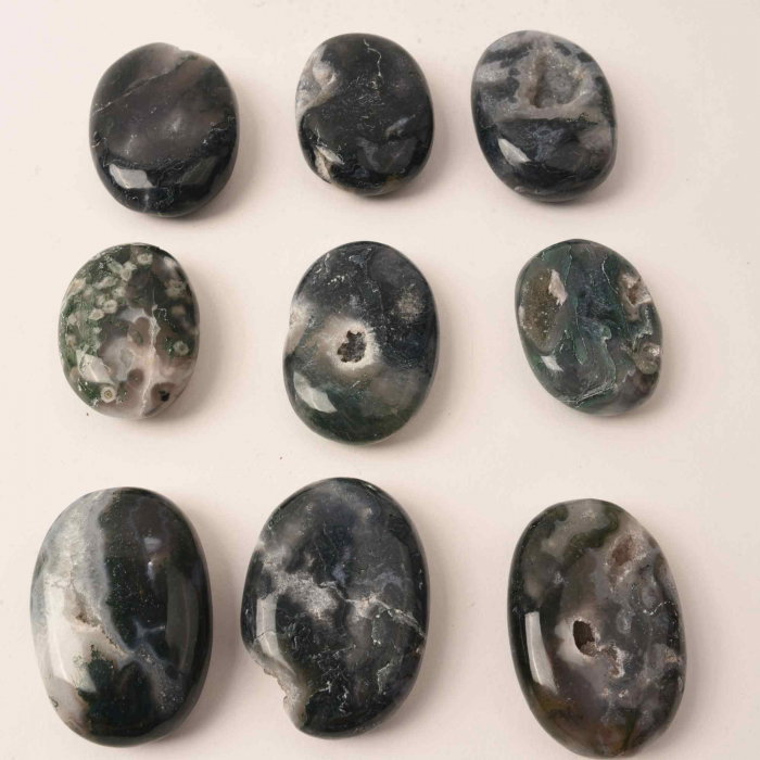 Piatra de Buzunar din Agat Muschi Druzy Natural - Promoveaza Vindecarea și Echilibrul [2]