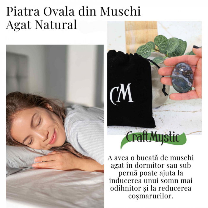 Piatra de Buzunar din Agat Muschi Druzy Natural - Promoveaza Vindecarea și Echilibrul [7]