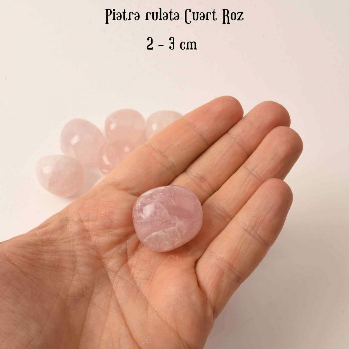 Piatra rulata din Cuart Roz Natural - Iubire si Vindecare, 2-3 cm [2]