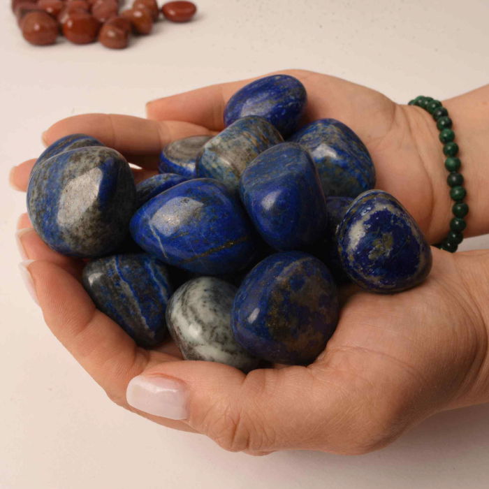 Piatra rulata din Lapis Lazuli Natural - Stimuleaza Creativitatea, 3-4 cm [4]