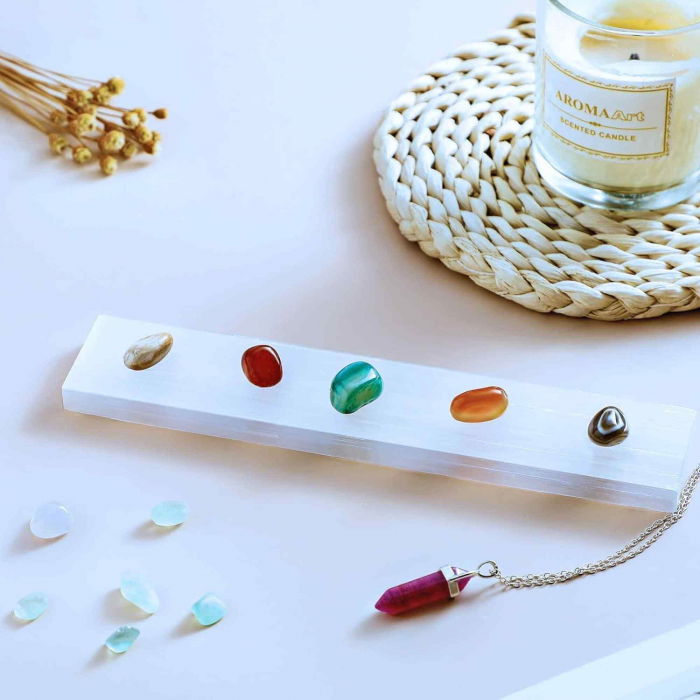 Bagheta de Selenit 12x2 cm Curata si Incarca cristalele si pietrele semipretioase [5]