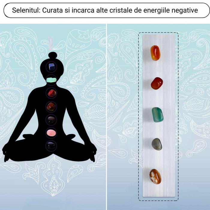 Bagheta de Selenit 12x2 cm Curata si Incarca cristalele si pietrele semipretioase [3]